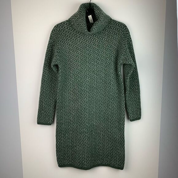 NWT Madewell Oversized Turtleneck Sweater Dress in Geo Print Wool Blend XXS - Picture 1 of 12